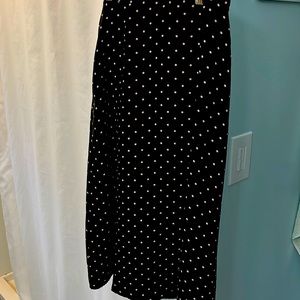 Black Silk skirt with Tan Dots